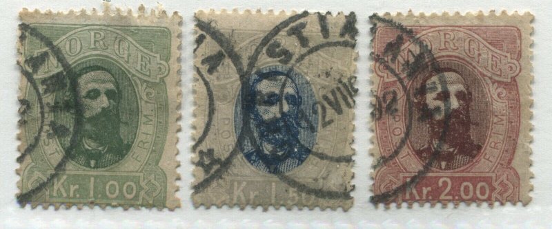 Norway 1878 1, 1.5 and 2 kroners used