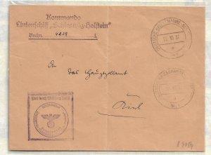 WW2: German Naval Feldpost: M-1 KMS Schleswig-Holstein 10/22/1937 (54687)