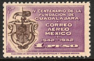 MEXICO C122, $1PESOS 400th Anniv of Guadalajara. MINT, NH.