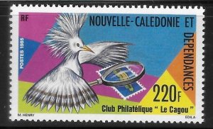 New Caledonia 1985 Le Cagou Philatelic Society bird Sc 527 MNH A2088