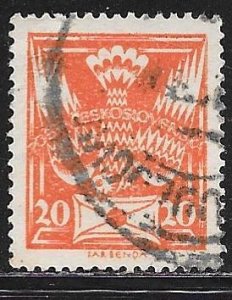 Czechoslovakia 84: 20h Carrier Pigeon and Letter, used, F-VF