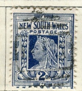 AUSTRALIA; NEW SOUTH WALES 1897 early classic QV issue used 2d. value