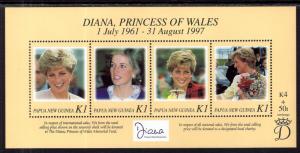 Papua New Guinea 937 Princess Diana Souvenir Sheet MNH VF