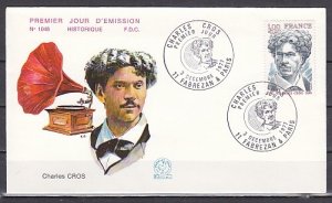 France, Scott cat. B502. Charles Cross and Victrola. First day cover.