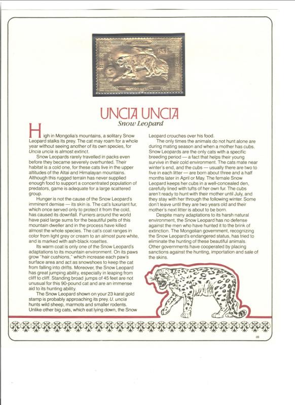 MONGOLIALIVING TREASURES of ASIA-UNCIA UNCIA
