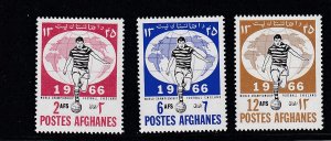 Afghanistan # 727-729, World Cup Soccer,  Mint Light Hinged, 1/3 Cat.