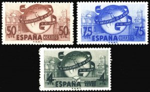 ESPAGNE / SPAIN / ESPAÑA 1949 UPU 75th Anniversary Mi.969/71 / Yv.795/6, PA240