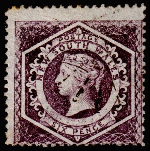 New South Wales Scott 40c, Watermark 12 (1860) Used G-F, CV $27.50 M
