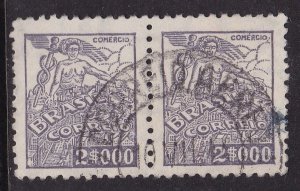 Brazil 1942 Commerce 2000r Pair Fine Used SG 659a VGC