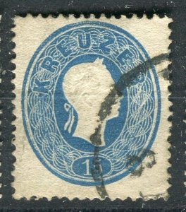 AUSTRIA; 1860-1 classic F. Joseph issue fine used Shade of 15k. value,