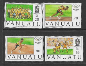 VANUATU SG601/4 1992 PARTICIPATION IN MELANESTIAN FOOTBALL MNH