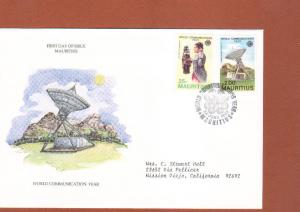 Mauritius, 1983 FDC for Satellite Communications