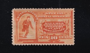 1893 Special Delivery Sc E3 with OG 10c orange single stamp MHR hinged (EC