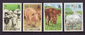 St Helena-Sc#524-7-unused NH set-Farm Animals-1990-