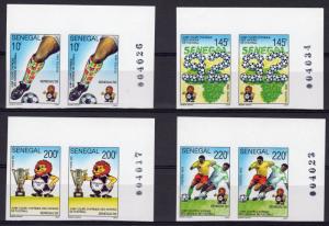 Senegal 1992 Sc#971/974 African Football Cup 18th.PAIR IMPERFORATED MNH