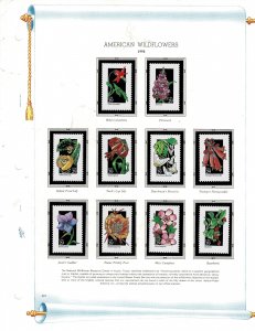Wildflowers 29c US Postage Singles Mounted on White Ace  Pages VF MNH #2647-96