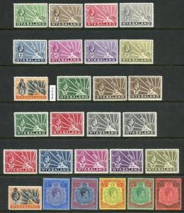 NYASALAND PROTECTORATE 1908/53   LOT OF 90 DIFFERENT MINT HINGED STAMPS AS SHOWN