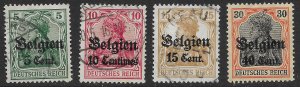 Germany Overprint Belgien set of 5