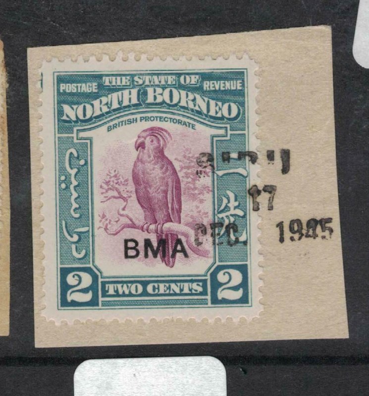 North Borneo SC 2c BMA Bird Sibu 1945 Cancel On Piece VFU (5dxo)