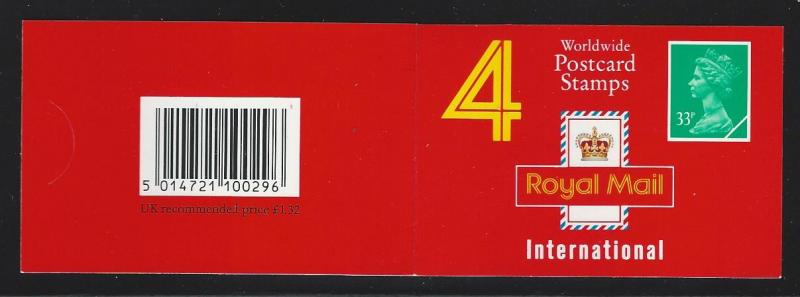 Great Britain  Booklet MNH sc bk544  MH198A