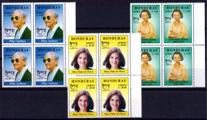 Honduras 1999 Sc#C1046/C1048 UPAEP AMERICA '98 FAMOUS WOMEN Block of 4 MNH