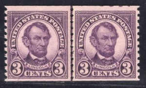 MOMEN: US STAMPS #600 3c COIL LINE PAIR MINT OG NH LOT #79795-4