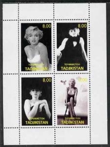 Tadjikistan 2000 Marilyn Monroe perf sheetlet containing ...