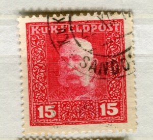 AUSTRIA; 1915-17 early F. Joseph KuK Feldpost issue used 15k. value