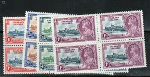 Falkland Islands #77 - #80 Very Fine Never Hinged Set In Blocks Of Four