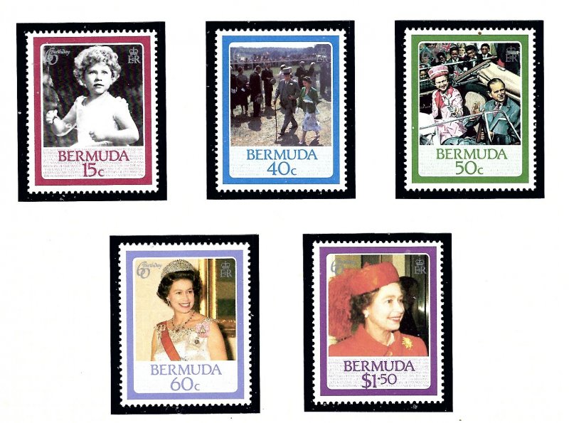 Bermuda 499-503 MNH 1986 QEII 60th Birthday