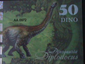 ​SPAIN-2021 DINOSAU-$50 DINO-POLIMER NOTE UNC-COLLECTIBLE-VF PICTORIAL BEAUTIFUL