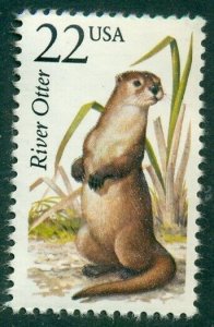 #2314, 22¢ RIVER OTTER LOT OF 360 MINT UNUSED STAMPS, Only 1 per sheet of 50!