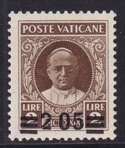 Vatican City 37a Mint NH VF Missing Comma, Raybaudi Cert., Pristine NH