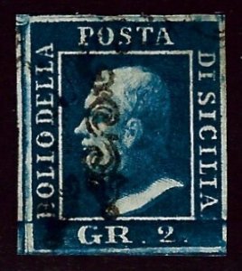 Italian Sicily SC#13g Used F-VF hr SCV$240.00...Would fill a great Spot!