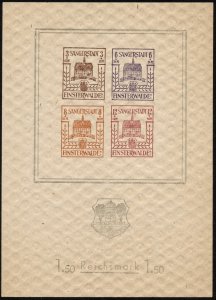 Germany Local Finsterwalde 1946 Block 2 Reconstruction Sheet Coat of Arms MLH
