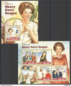 2016 Sierra Leone Tribute To Nancy Davis Reagan Kb+Bl ** Stamps St358