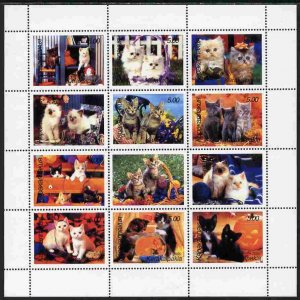 KARAKALPAKIA - 2001 - Domestic Cats - Perf 12v Sheet - Mint Never Hinged