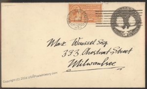 USA 1893 E3 Special Delivery Columbian Expo Worlds Fair Station Cover 113031