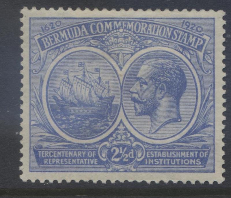 Bermuda - Scott 68 - KGV Definitive - 1920 - MVLH -  Single 2.1/2p Stamps