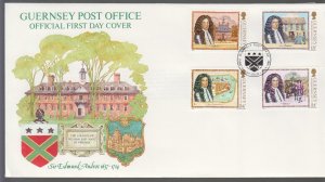 Guernsey 1987 Sir E Andros,  set of 4  - on FDC