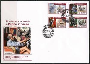 MOZAMBIQUE  2018  45th MEMORIAL  OF PABLO PICASSO  SET FDC