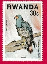 RWANDA SCOTT#828 1977 30c AFRICAN HARRIER-HAWK BIRD - MNH