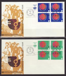 UN New York 258-259 Women's Year P/B Geneva S/2 U/A FDC