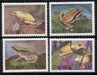 ZAMBIA - 1989 - Frogs & Toads - Perf 4v Set - Mint Never Hinged
