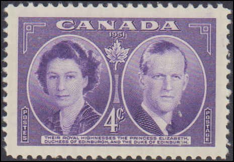 Canada #315, Complete Set, 1951, Royalty, Never Hinged