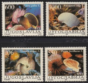 Yugoslavia 1988 MNH Stamps Scott 1894-1897 Shells Marine Life