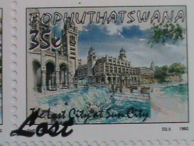 BOPHUTHATSWANA -FDC 1992 SC#282 THE LOST CITY AT SUN CITY-MNH-VERY FINE