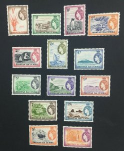 MOMEN: TRISTAN DA CUNHA SG #14-27 1954 MINT OG NH LOT #61021