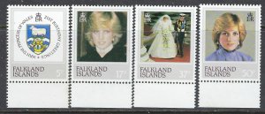 Falkland Is 348-51 MNH 1982 Princess Diana (ap6764)