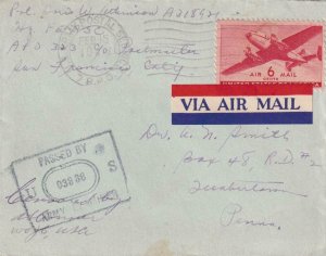 1944, APO 323, Hollandia, New Guinea to Quakertown, PA W/Letter (M5042)